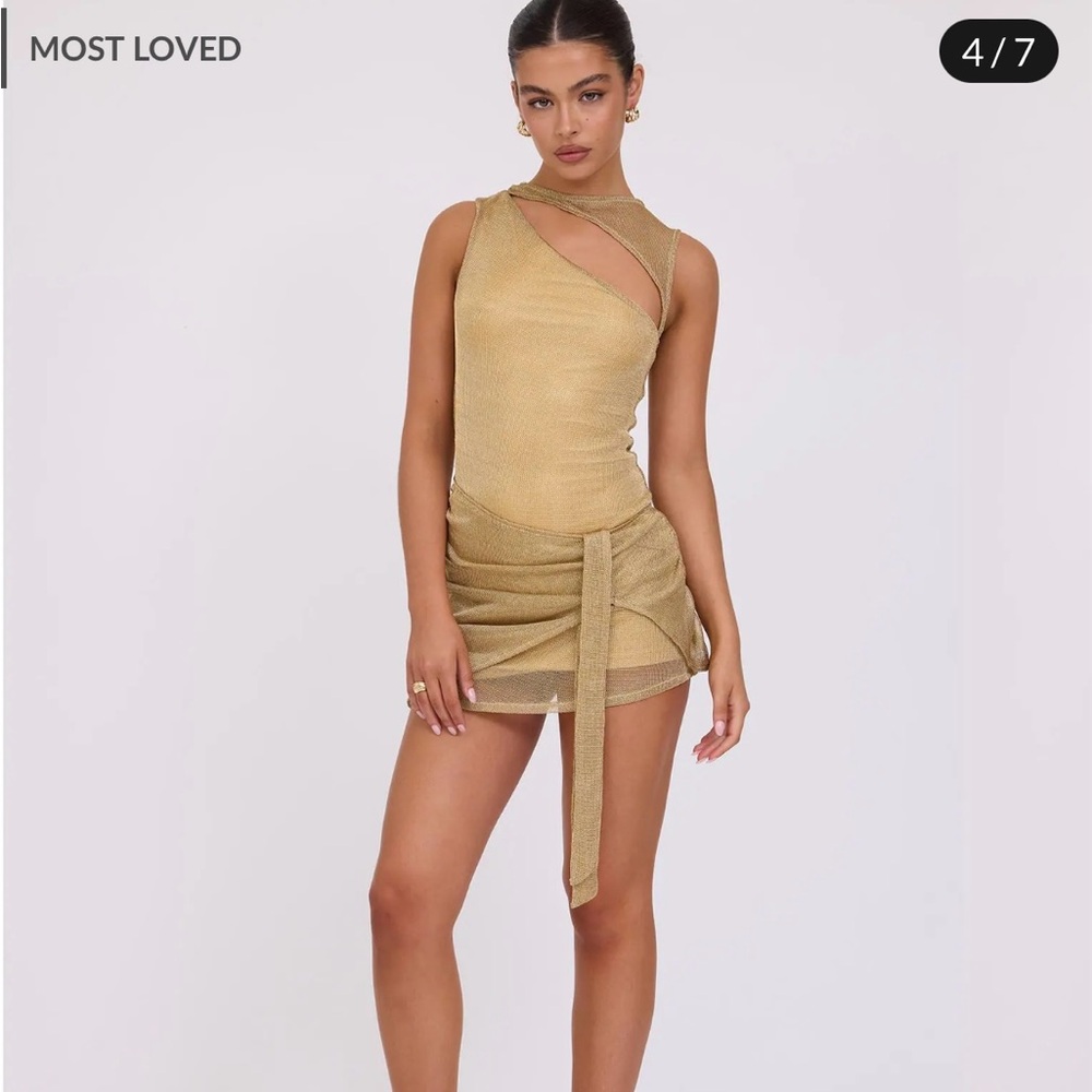 Tiger Mist Gold Mini Dress